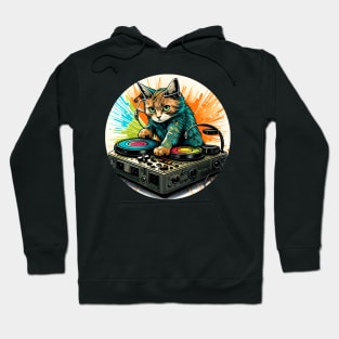 DJ Cat With Headphones - Cat DJ Club Hoodie